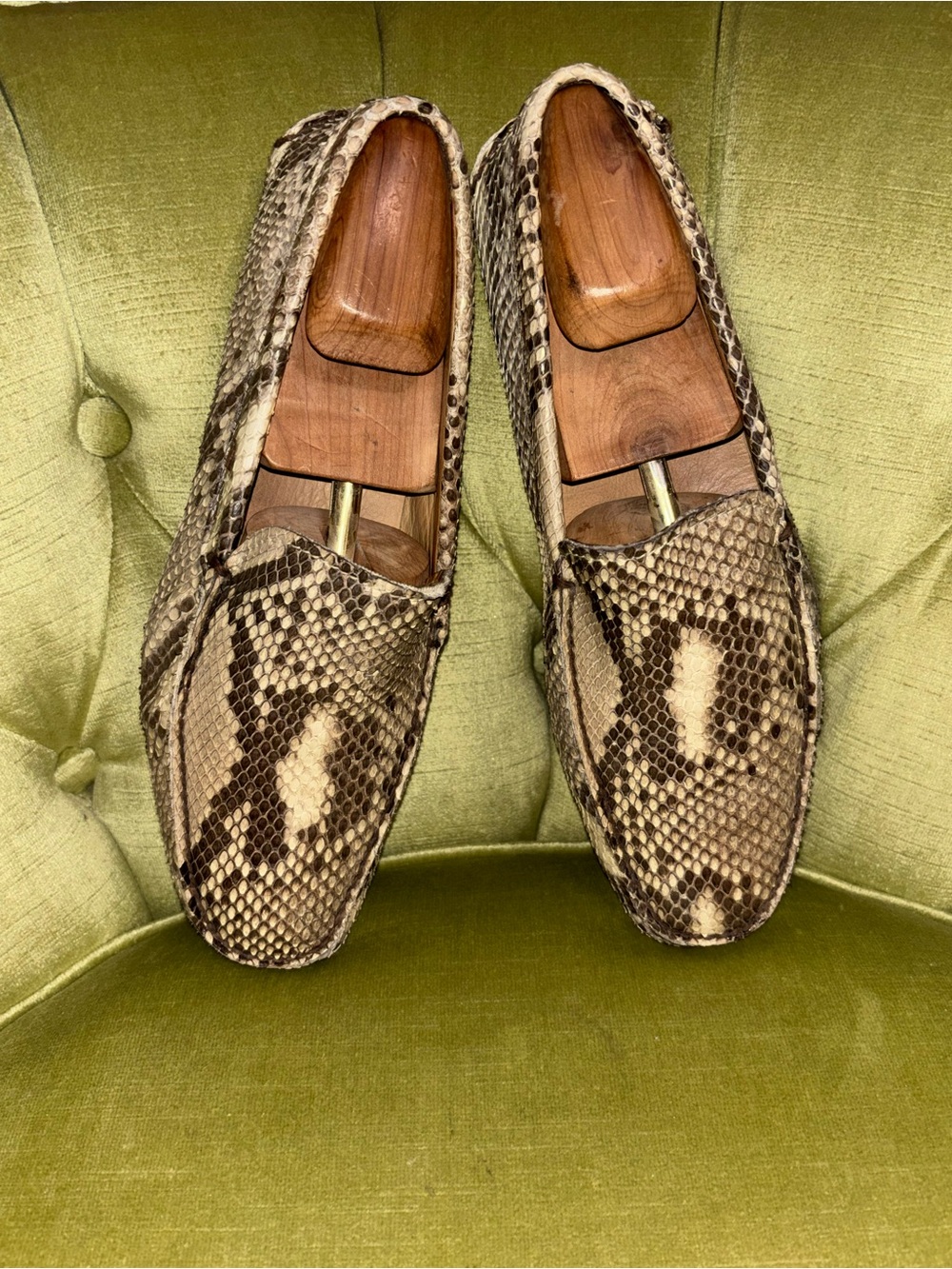 Prada Rare Python Snake Skin Mens  Luxury Loafers Shoes Size 7